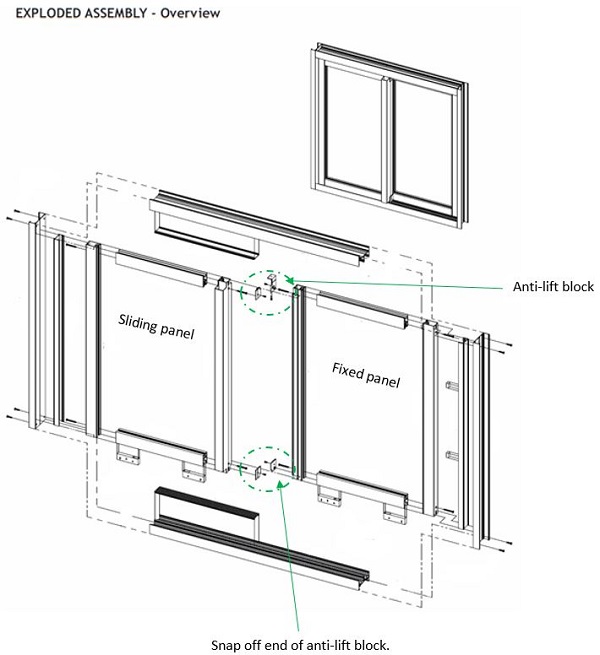 Cửa đi lùa hệ lắp ráp K34